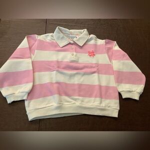 Zara Pink and White Striped Kids Sweatshirt